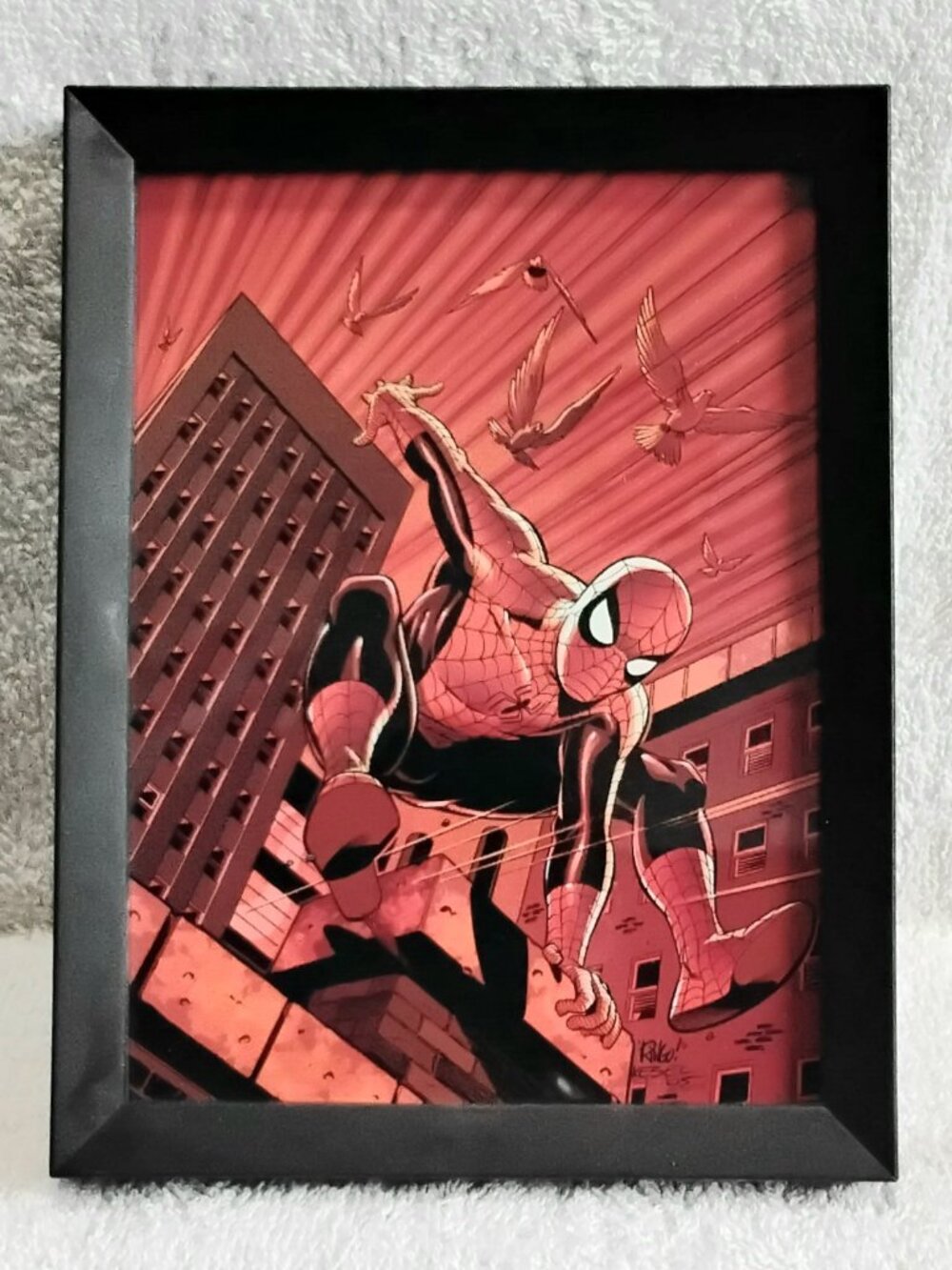 3/$35 O.S. 5" x 7" Framed Spider-Man in Black & Red Custom Pic!!